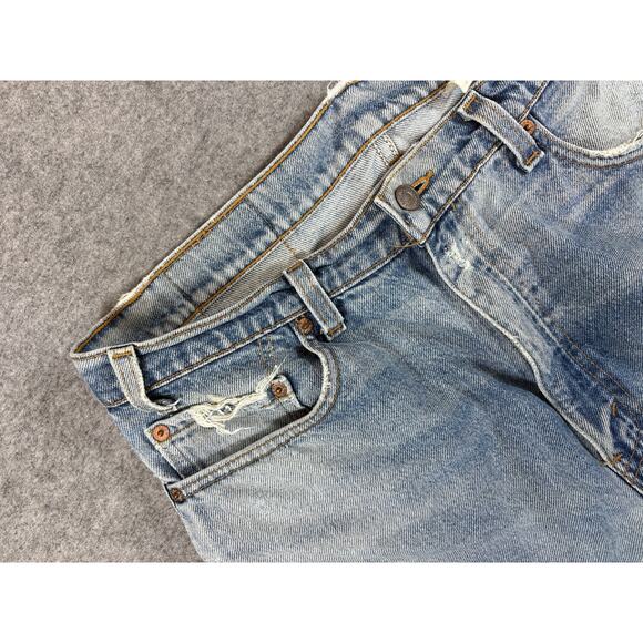 VINTAGE 80s Levis 505 Jeans Mens 36x29 Blue Denim Straight Leg Regular Fit Retro - Picture 5 of 8